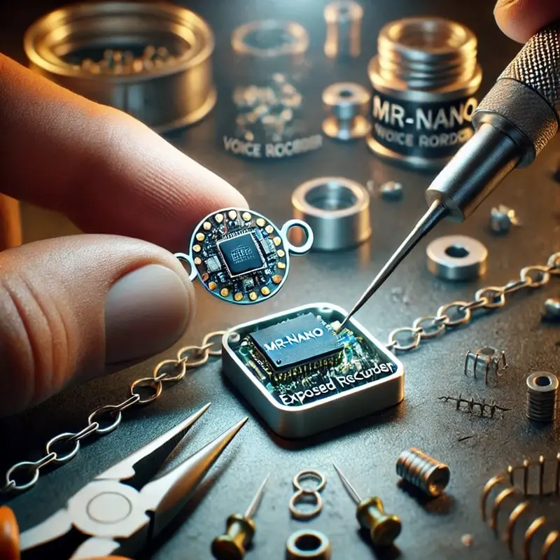 mini registrartore vocale in collana