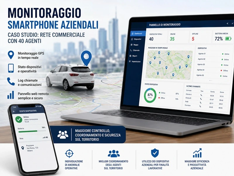 Monitoraggio degli Smartphone Aziendali: il Caso di una Rete Commerciale con 40 Agenti