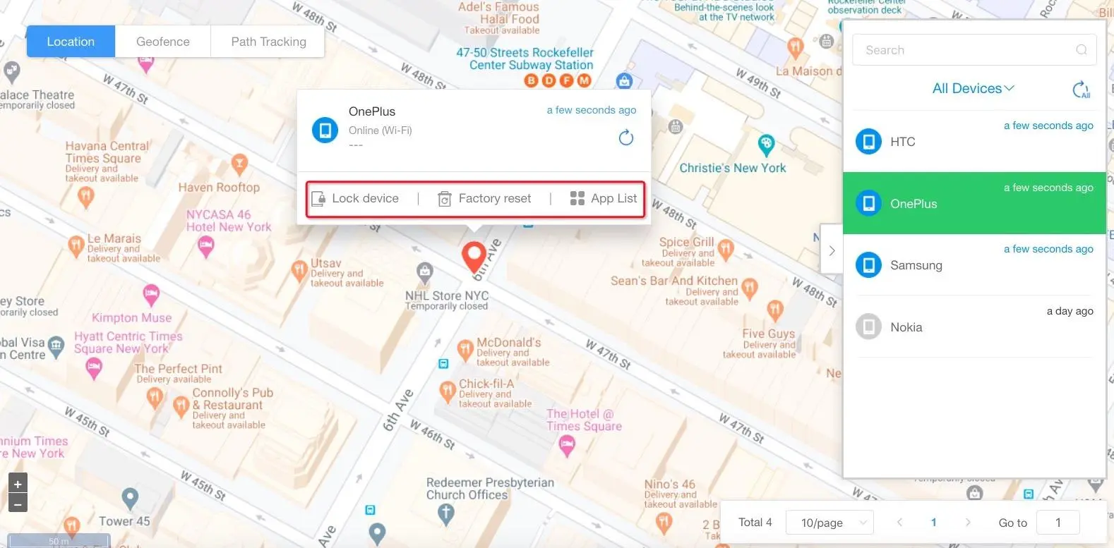 Managing corporate smartphones through a secure remote monitoring dashboard