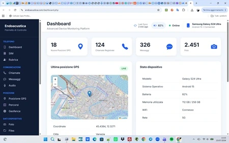 Endoacustica Remote Monitoring Dashboard