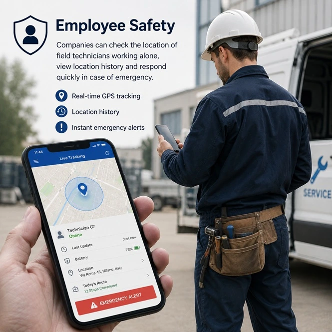 Lone worker safety and employee location monitoring